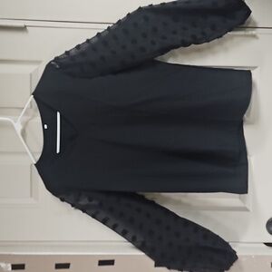 Black Sheer Sleeve Top